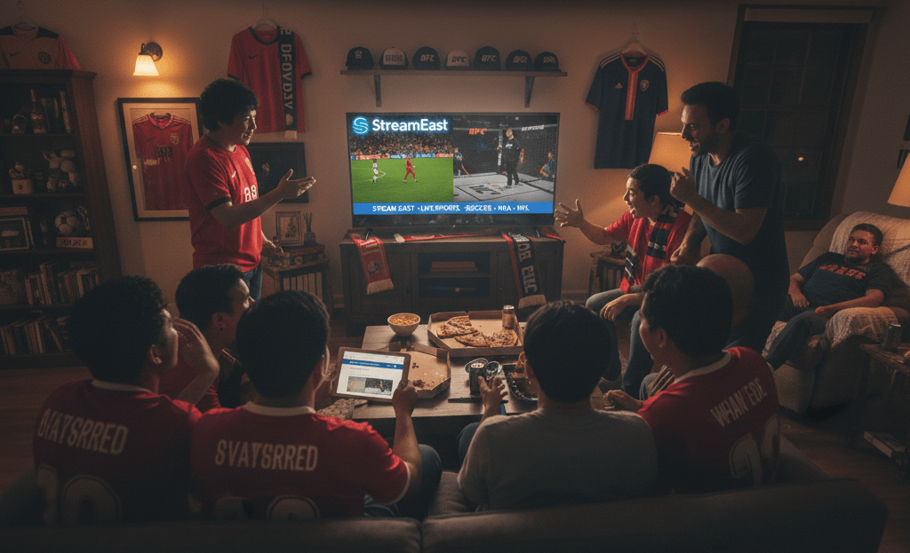 Sports streaming feature image for StreamEast Guide 2025