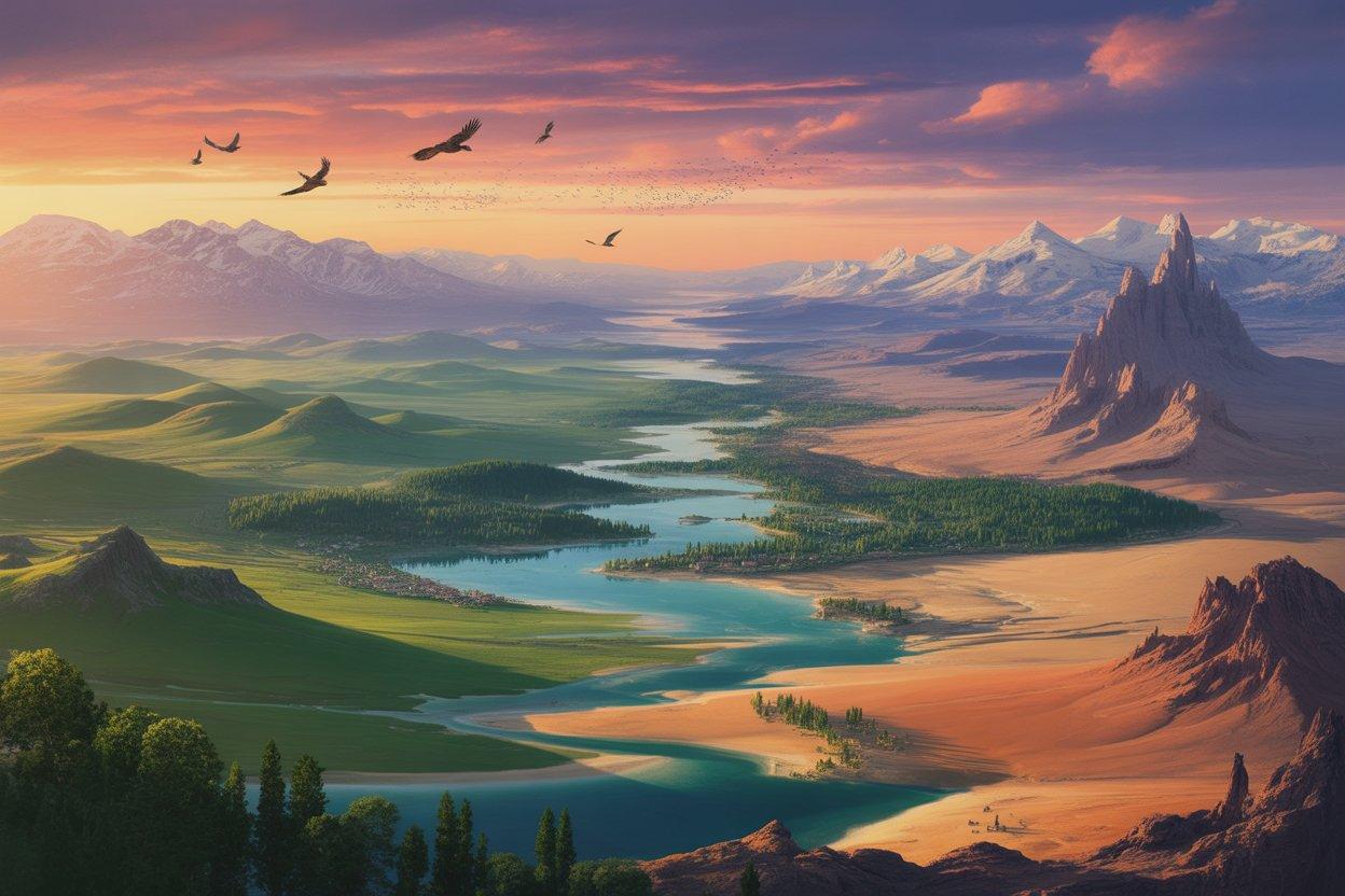 Panorama of world alaikas cinematic landscape