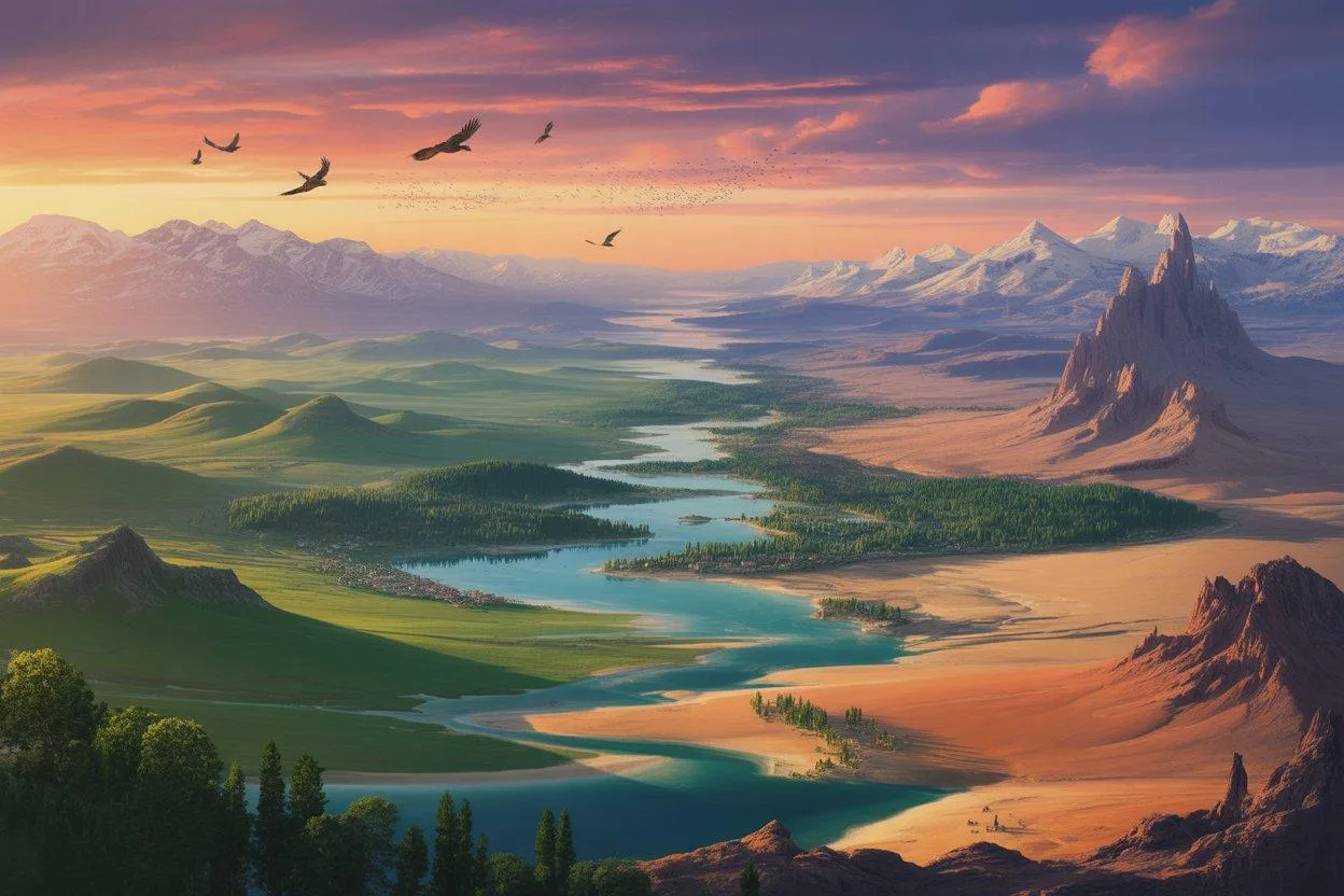 Panorama of world alaikas cinematic landscape