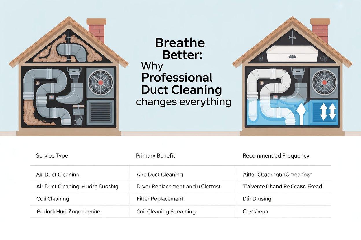 Modern infographic illustration about clean ducts and airflow