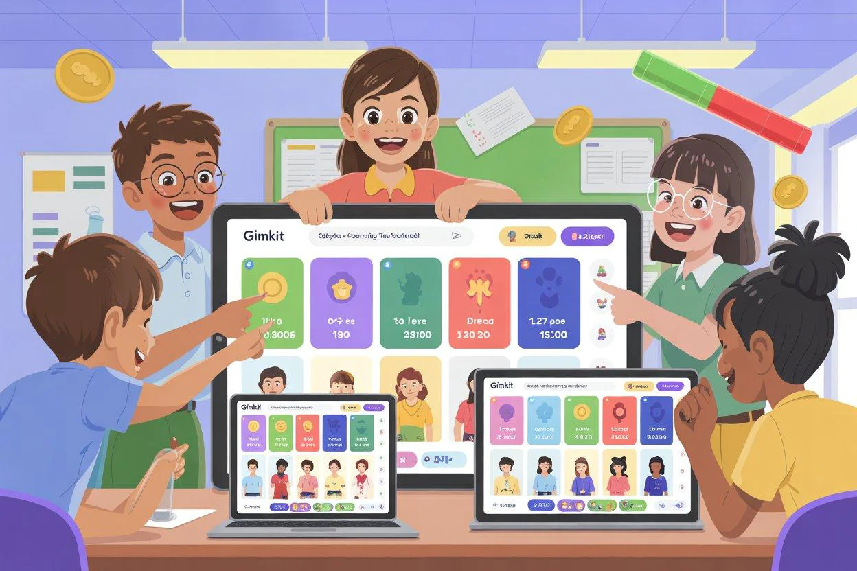 Gimkit gaming learning tool digital illustration