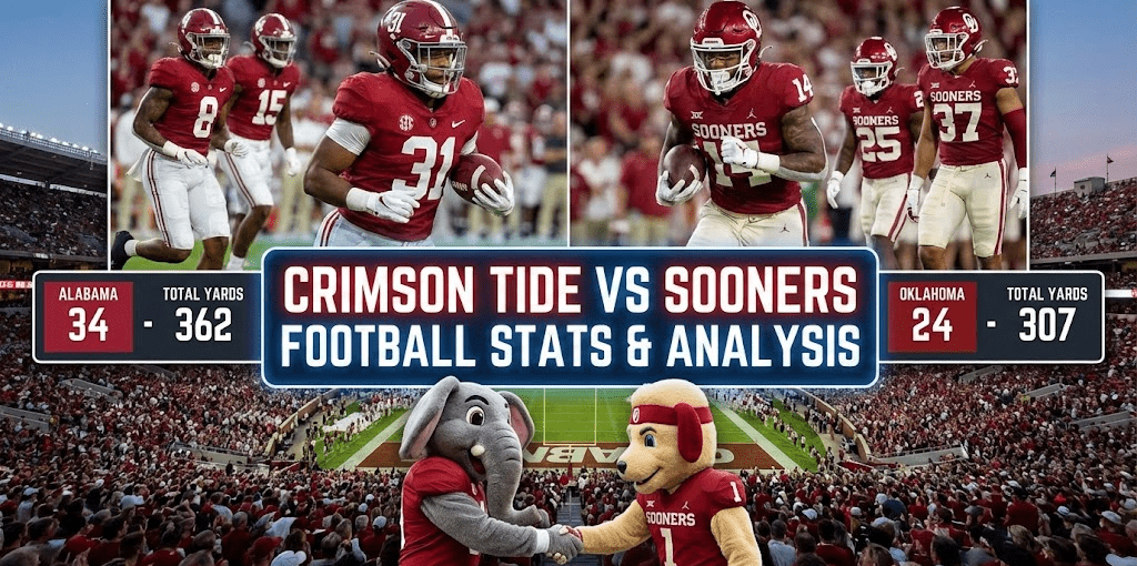 Alabama Crimson Tide Football vs Oklahoma Sooners Football Stats