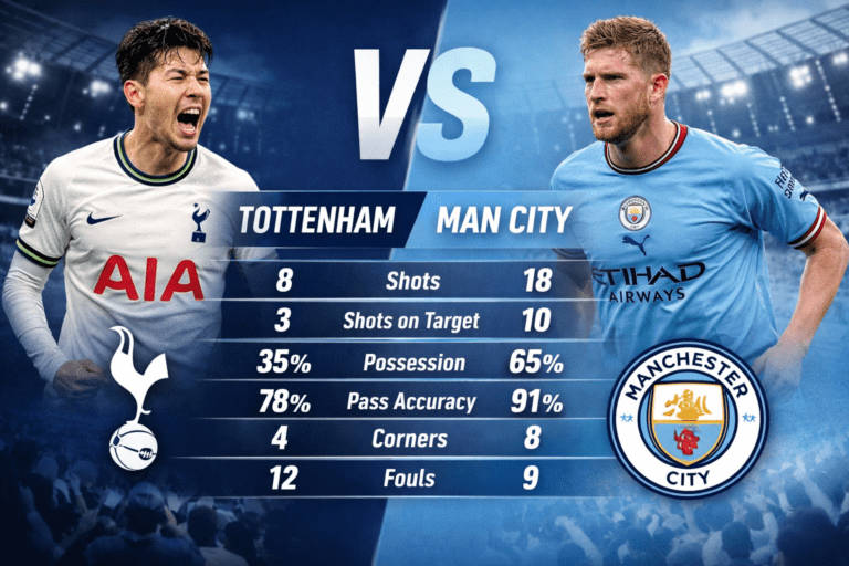 Tottenham vs Man City Stats
