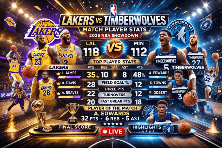 Lakers vs Timberwolves Match Player Stats