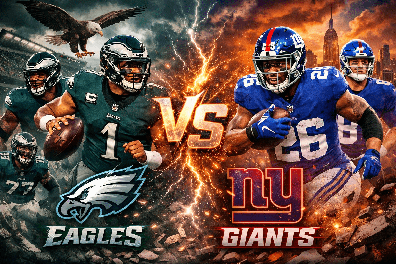 Philadelphia Eagles vs New York Giants Match Player Stats