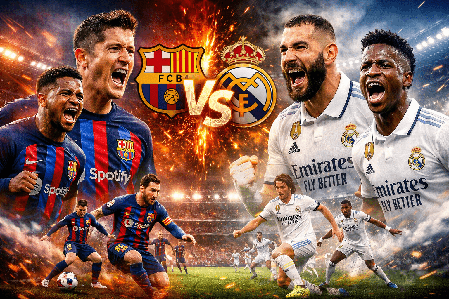 FC Barcelona vs Real Madrid Lineups