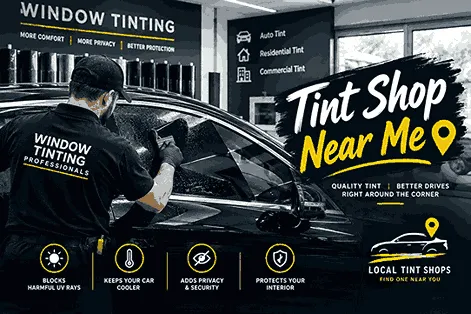Tint shop near me providing professional car window tinting services