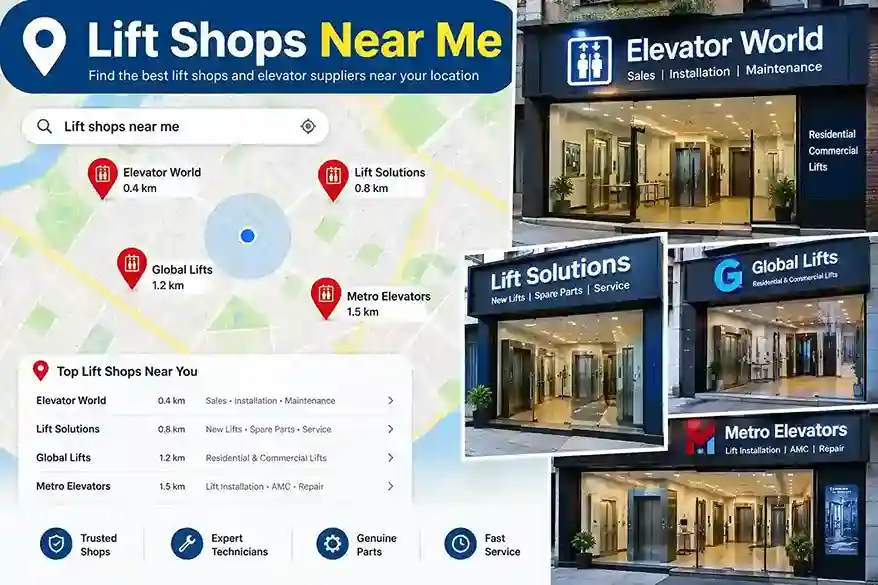 Lift shops near me showing elevator suppliers, installation and maintenance services